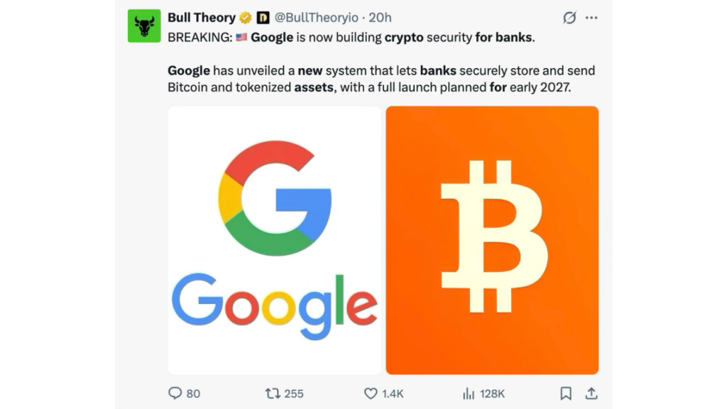 Google Unveils New Crypto Custody Framework to Protect Digital Assets for Banks